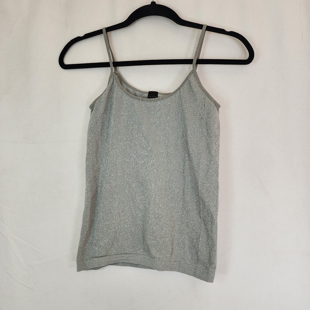 The Limited Light Gray Sparkle Tank Top Womens M Seamless Bodycon Layering